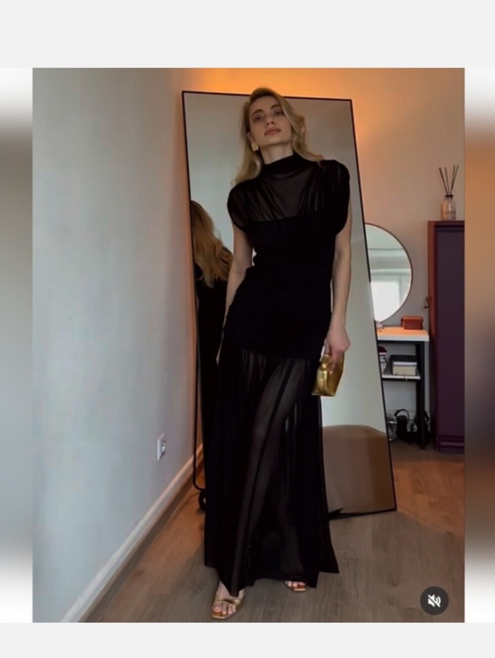 Zara Draped Midi Dress Black - Picture 6 of 16